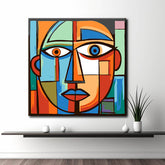 Painting by numbers face mosaic